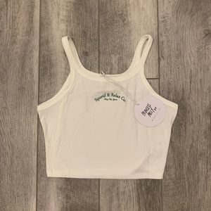 White Graphic Princess Polly Tank Top NWT